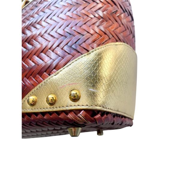 Lilly Pulitzer Woven Straw Tote Bag with Gold Trim - Picture 5 of 12